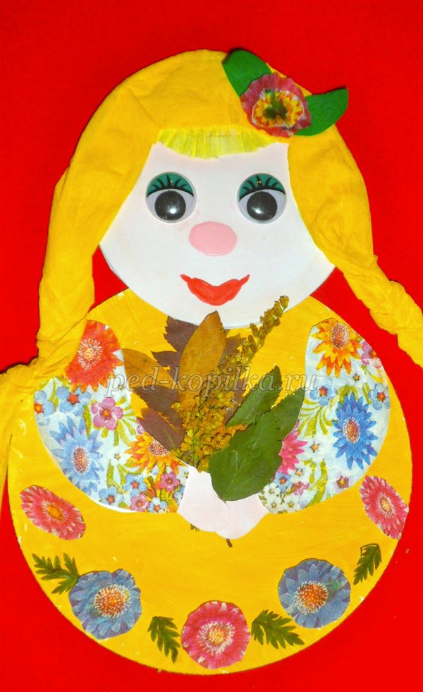 Осіння аплікація з паперу і листя. Майстер-клас