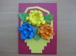 Майстер - клас. Листівка «Кошик з квітами»