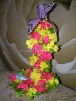 Майстер - клас з виготовлення подарунка до свята 8 Березня своїми руками «Водоспад з квітів»